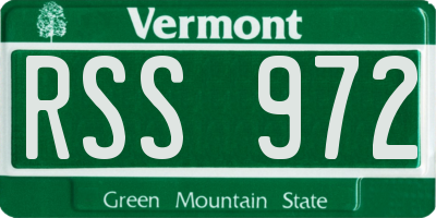 VT license plate RSS972