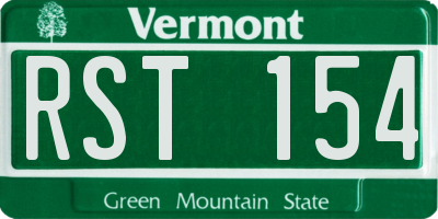 VT license plate RST154