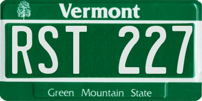 VT license plate RST227