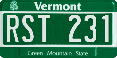 VT license plate RST231