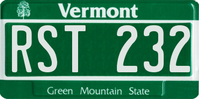 VT license plate RST232
