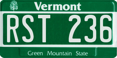 VT license plate RST236