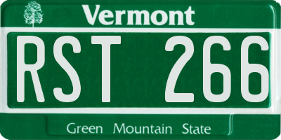 VT license plate RST266