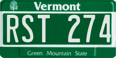 VT license plate RST274