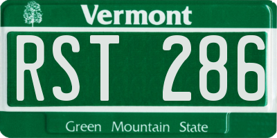 VT license plate RST286