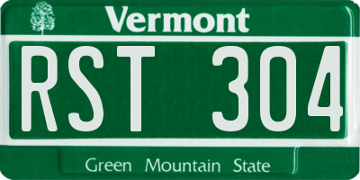 VT license plate RST304