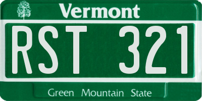 VT license plate RST321