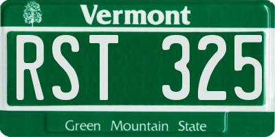 VT license plate RST325