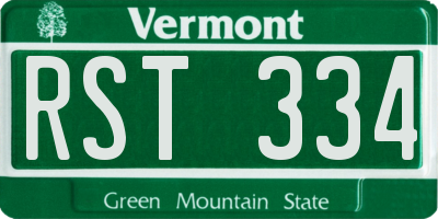 VT license plate RST334