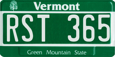 VT license plate RST365