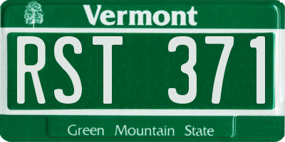 VT license plate RST371