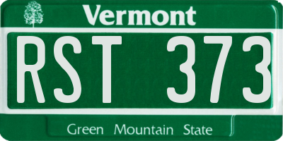 VT license plate RST373