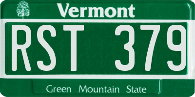 VT license plate RST379
