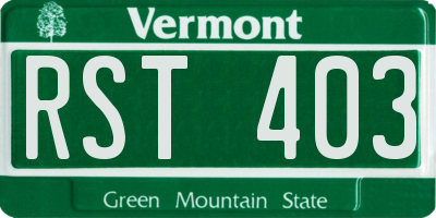 VT license plate RST403
