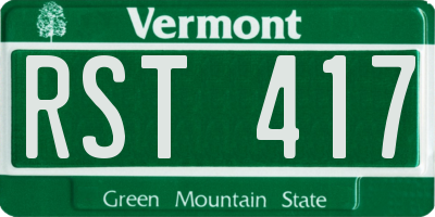 VT license plate RST417