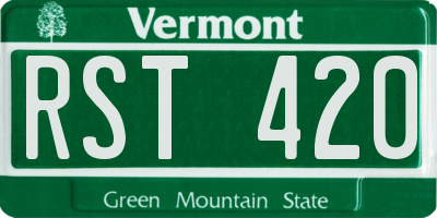 VT license plate RST420