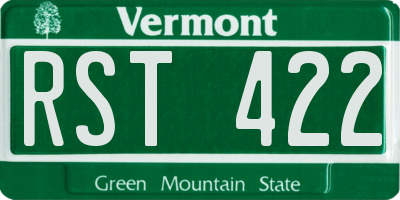 VT license plate RST422