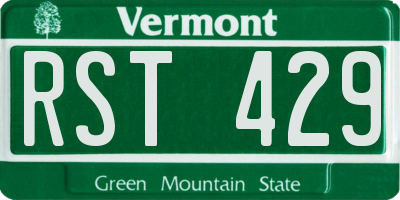 VT license plate RST429