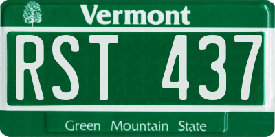 VT license plate RST437