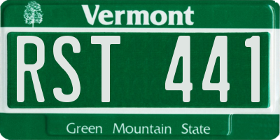 VT license plate RST441