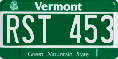 VT license plate RST453