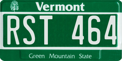 VT license plate RST464
