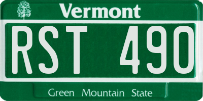 VT license plate RST490