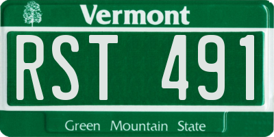 VT license plate RST491