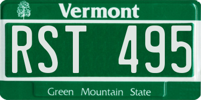 VT license plate RST495