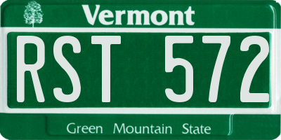 VT license plate RST572