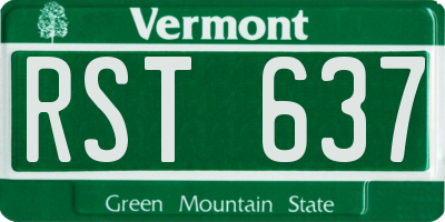 VT license plate RST637