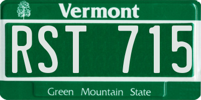 VT license plate RST715