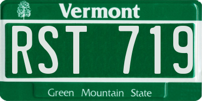 VT license plate RST719