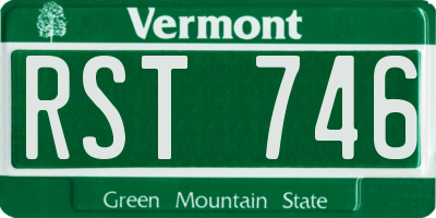 VT license plate RST746