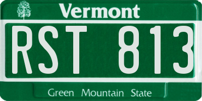 VT license plate RST813