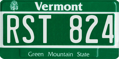 VT license plate RST824