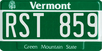 VT license plate RST859