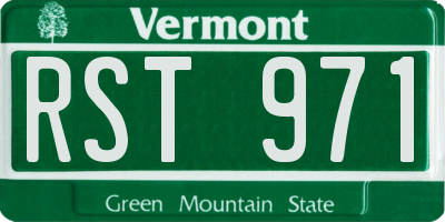 VT license plate RST971