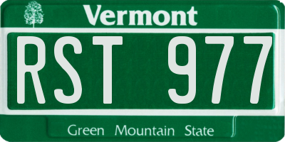 VT license plate RST977