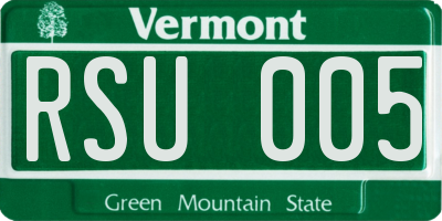 VT license plate RSU005