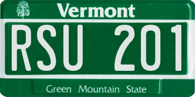 VT license plate RSU201