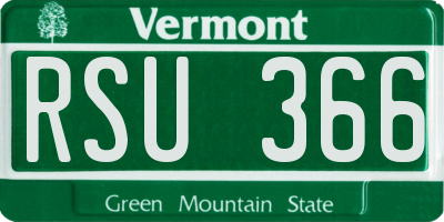VT license plate RSU366