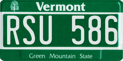 VT license plate RSU586