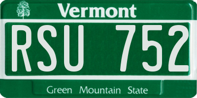 VT license plate RSU752
