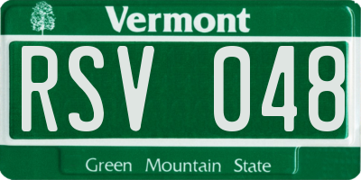 VT license plate RSV048