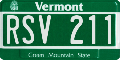 VT license plate RSV211