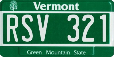 VT license plate RSV321