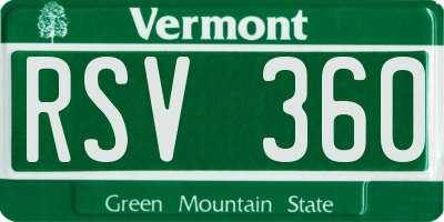 VT license plate RSV360