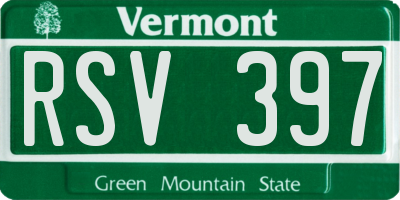 VT license plate RSV397