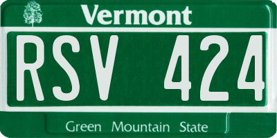 VT license plate RSV424